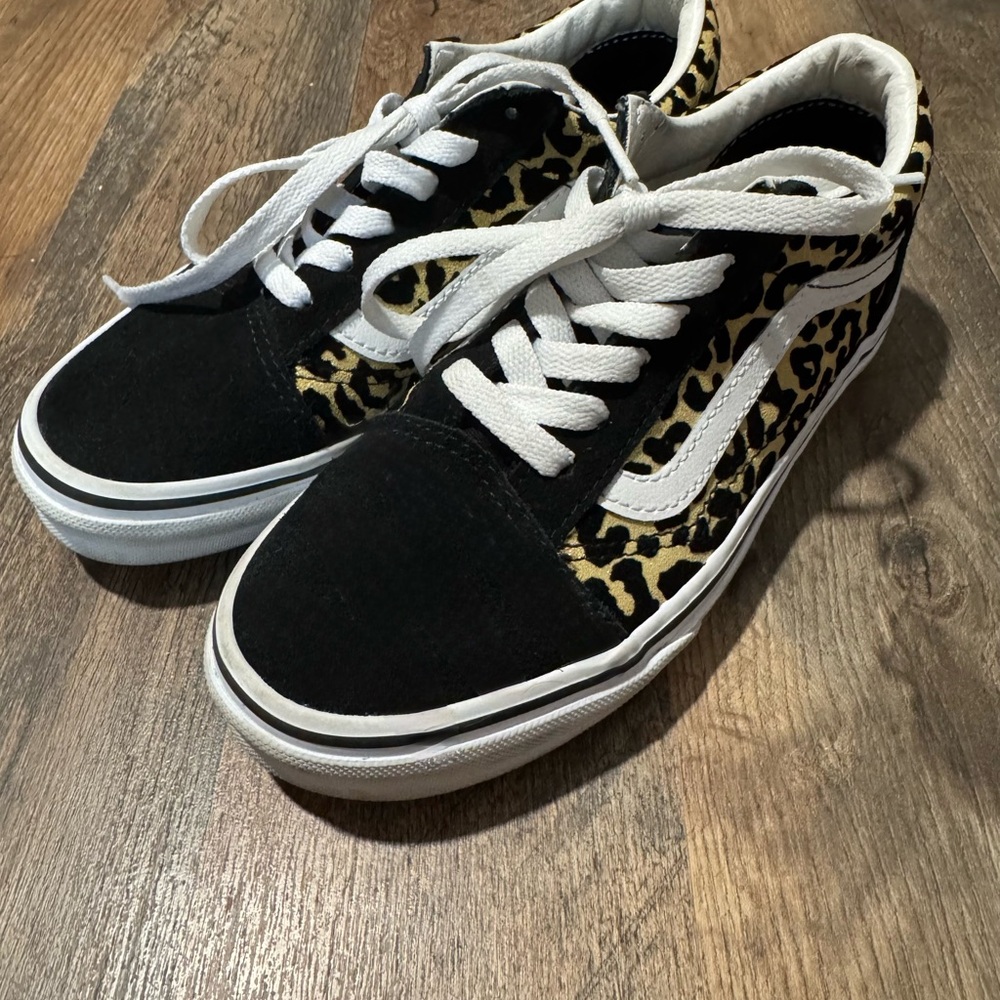 Vans Kids Sneakers with Leopard and Black Design